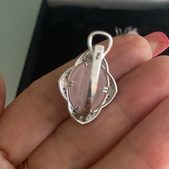 Pink quart silver 925’ earrings. - Picture 3 of 8